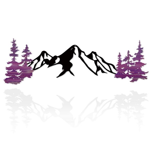Metal Mountain Wall Art Decor, Mountain Forest Silhouette Art Suitable For🐼 - Picture 1 of 6